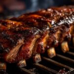 Spareribs op de barbecue met een donkere BBQ-rub