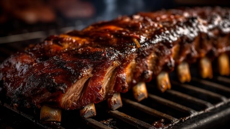 Spareribs op de barbecue met een donkere BBQ-rub